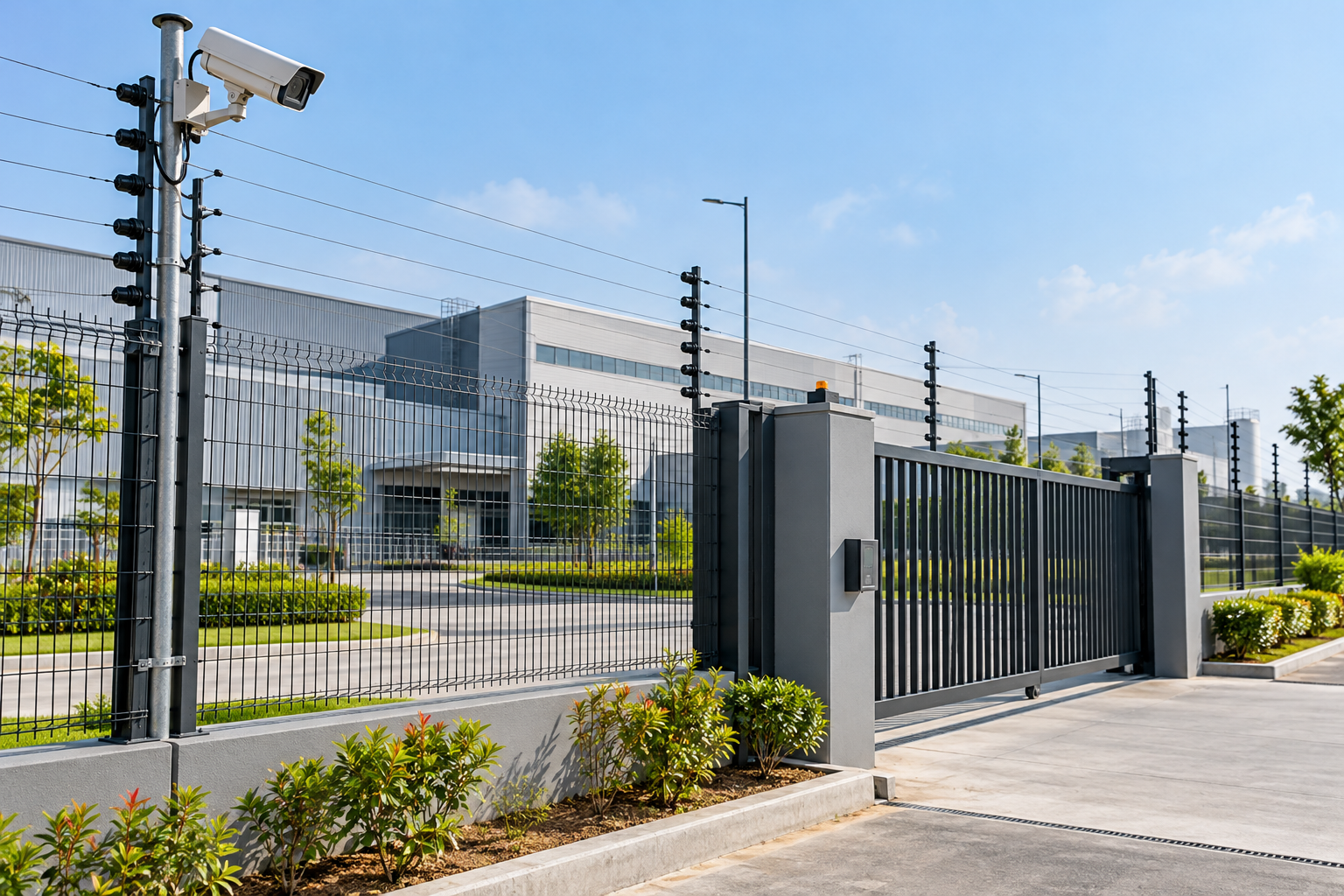 Integrated electric fence and CCTV perimeter security